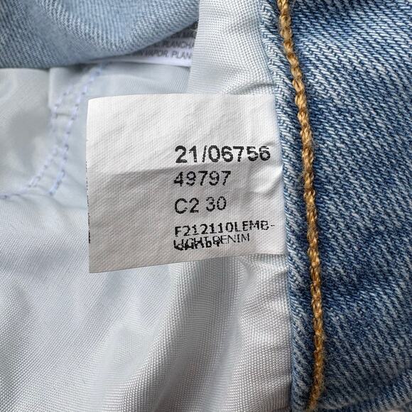 Forever 21 Denim Jean Shorts 31 NWT Light Wash High Rise Mushroom Boho Festival - Picture 6 of 8